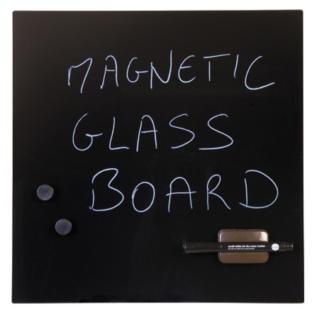 Glass Magnetic Memo Tile - Black